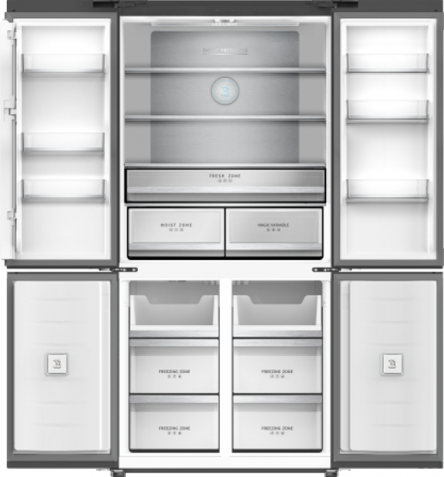 Холодильник Weissgauff WCD 510 Built-in Inverter NoFrost Сhampagne Glass в магазине «На диване» в Кемерово  — Выгодная цена
