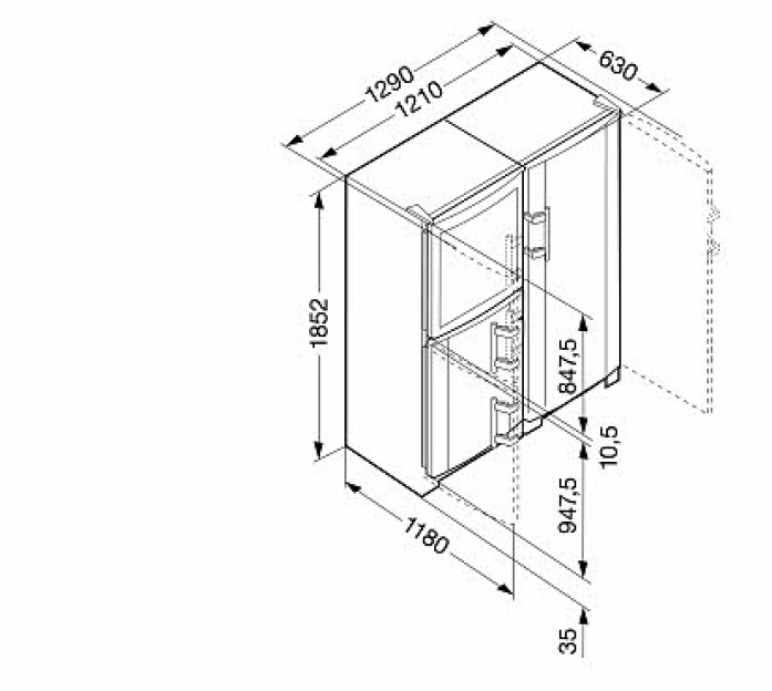 Холодильник Side-by-Side Liebherr SBSes 7165 в магазине «На диване» в Кемерово  — Выгодная цена