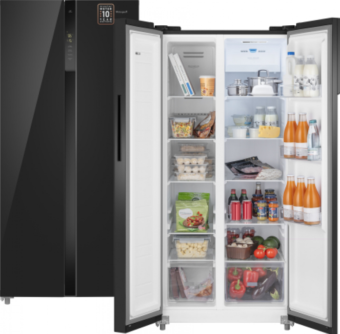 Холодильник Weissgauff WSBS 500 Inverter NoFrost Black Glass 433 051