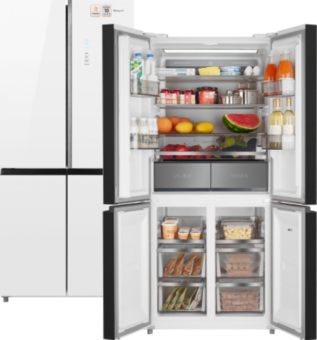 Холодильник Weissgauff WCD 590 NoFrost Inverter Premium Biofresh White Glass в магазине «На диване» в Кемерово  — Выгодная цена