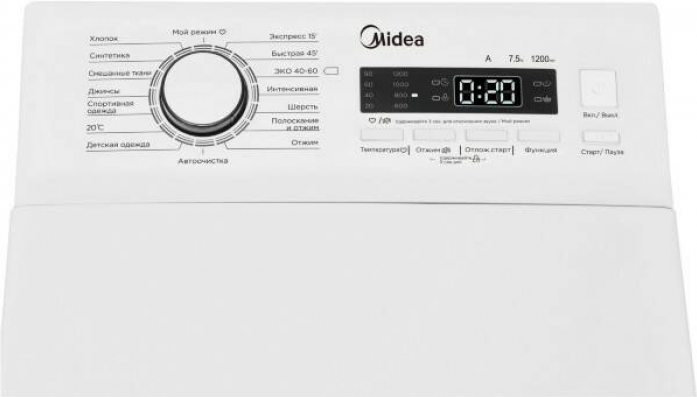 Стиральная машина с вертикальной загрузкой Midea MFE12W75B/W-C в магазине «На диване» в Кемерово  — Выгодная цена
