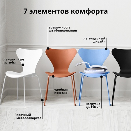 Комплект из 2-х стульев Seven Style горчичный велюр с чёрными ножками в магазине «На диване» в Кемерово  — Выгодная цена